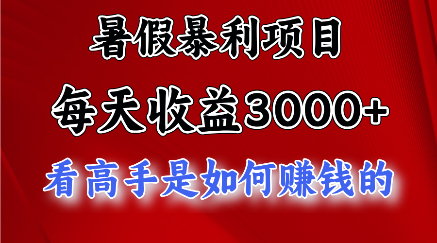 暑假暴利项目，每天收益3000+ 努努力能达到5000+，暑假大流量来了-小哥网