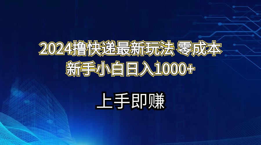 2024撸快递最新玩法零成本新手小白日入1000+-小哥网