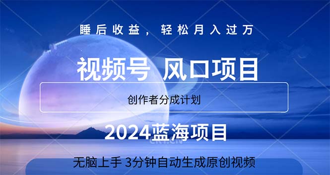 2024蓝海项目，3分钟自动生成视频，月入过万-小哥网