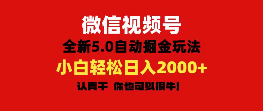 微信视频号变现，5.0全新自动掘金玩法，日入利润2000+有手就行-专业网站源码、源码下载、源码交易、php源码服务平台-游侠网