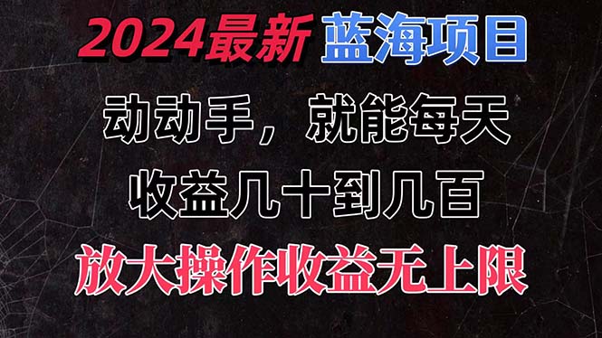 有手就行的2024全新蓝海项目，每天1小时收益几十到几百，可放大操作-小哥网