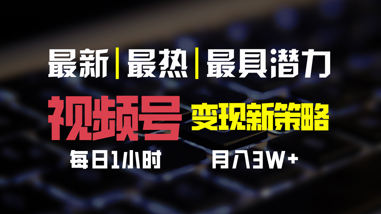 视频号变现新策略，每日一小时月入30000+-小哥网