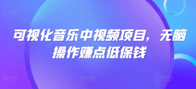 可视化音乐中视频项目，无脑操作赚点低保钱-小哥网