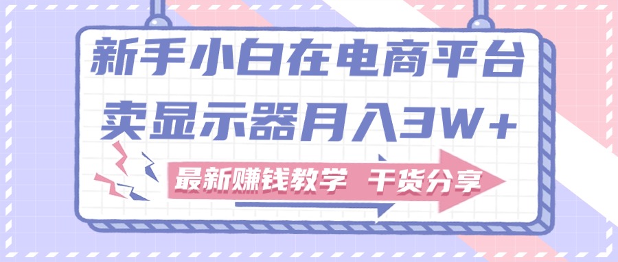 新手小白如何做到在电商平台卖显示器月入3W，最新赚钱教学干货-小哥网