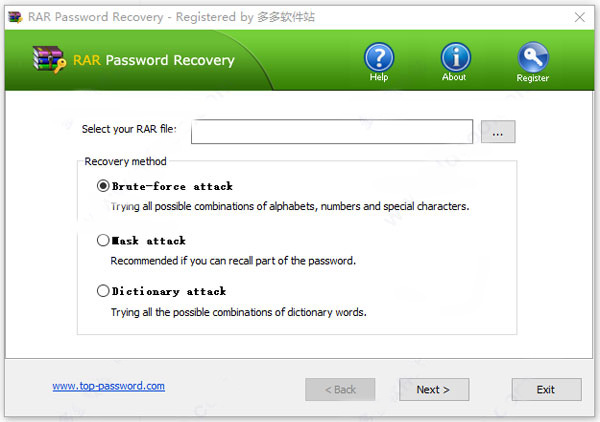 rar password recovery注册版(rar密码破解软件) v1.8.0支持暴力，掩码和字典三种破解方式，支持WinRAR 3.x和4.x。-小哥网