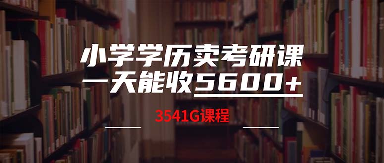 图片[1]-（12556期）小学学历卖考研课程，一天收5600（附3580G考研合集）-飓风网创资源站