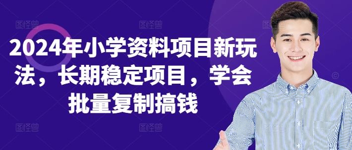 2024年小学资料项目新玩法，长期稳定项目，学会批量复制搞钱-小哥网