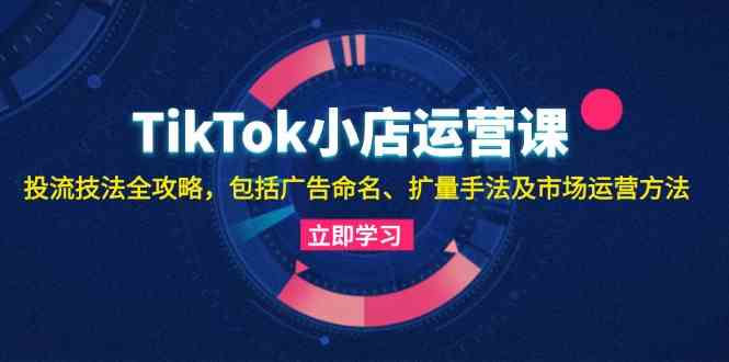 TikTok小店运营课：投流技法全攻略，包括广告命名 扩量手法及市场运营方法-小哥网